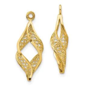 14k Polished Filigree Swirl Earring Jackets