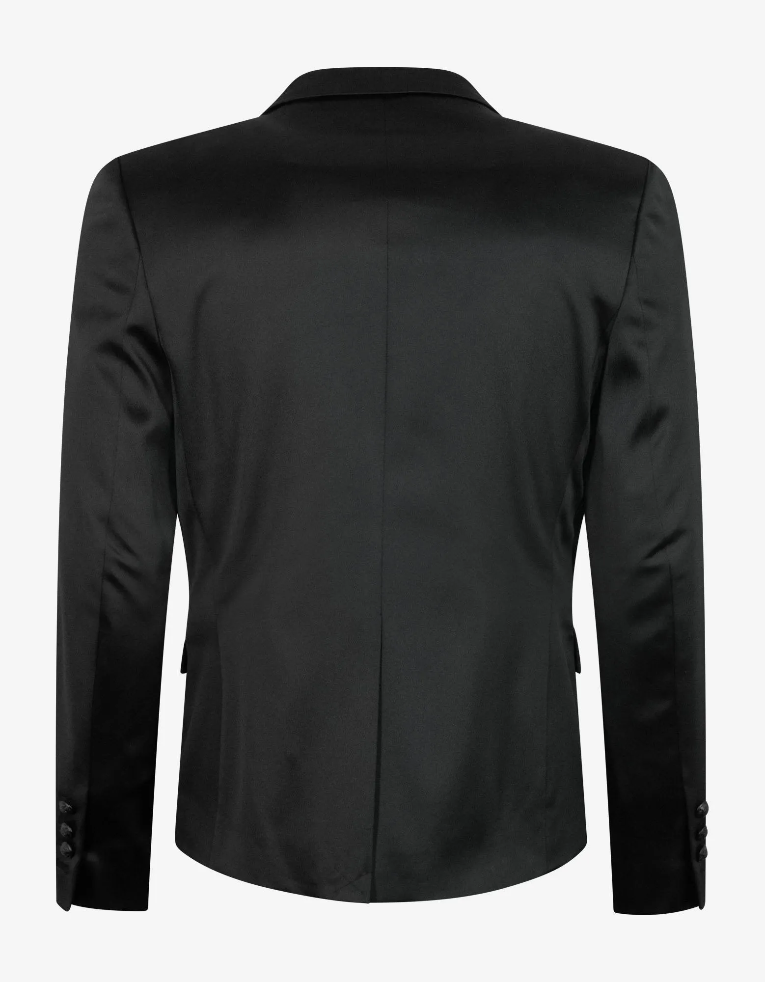 Luxurious Black Double-Breasted Silk Blazer for Men