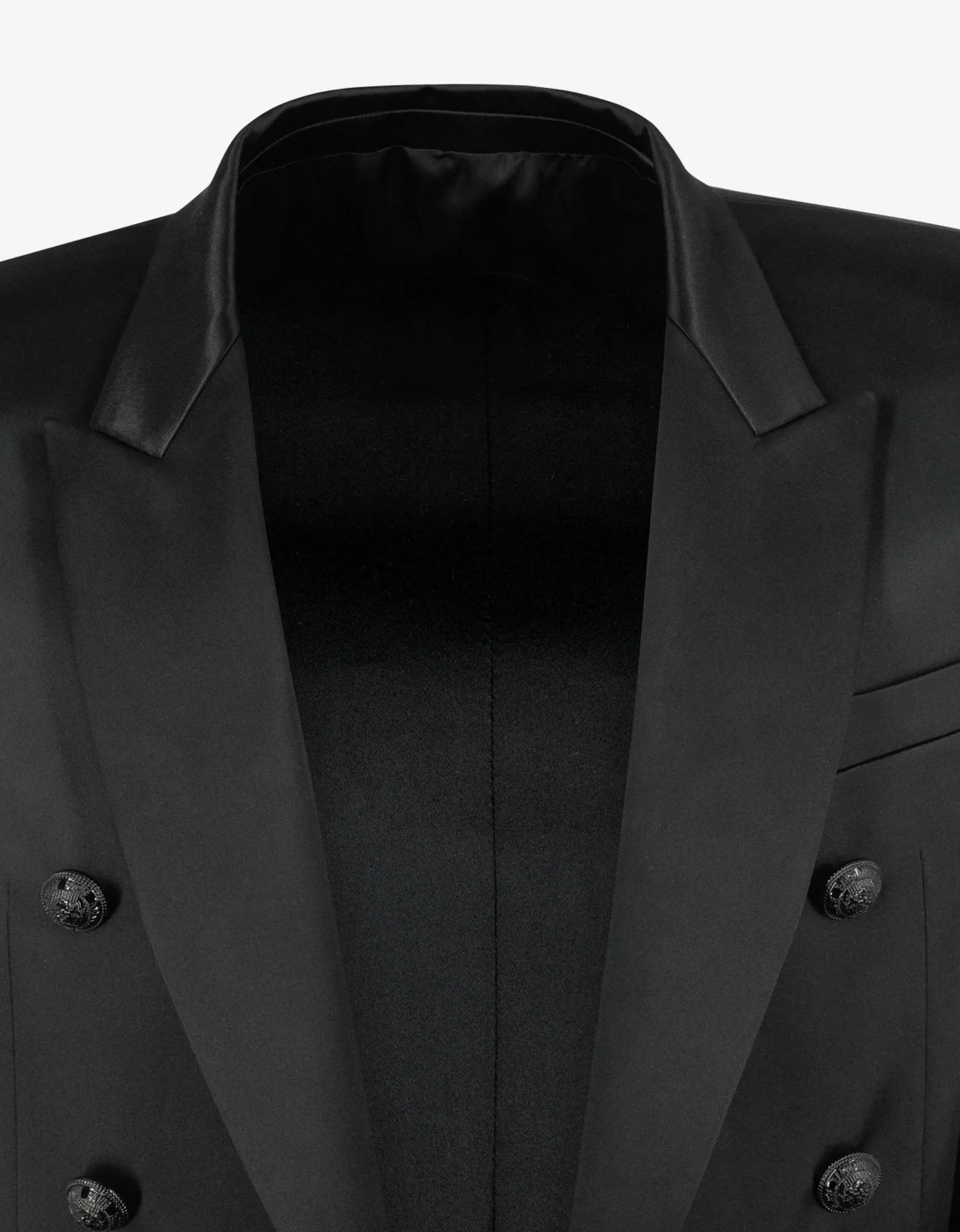 Luxurious Black Double-Breasted Silk Blazer for Men