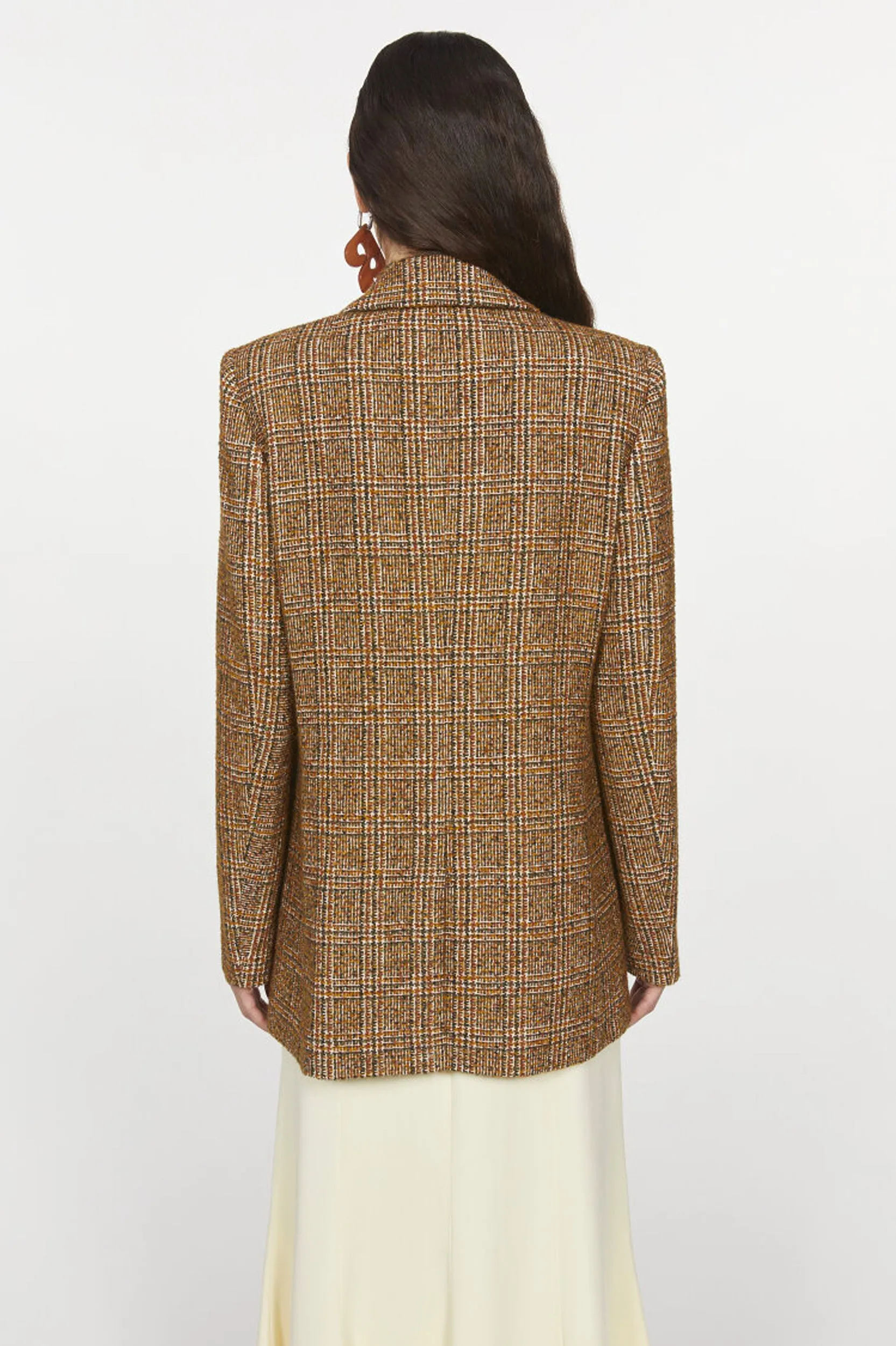 Como Check Blazer in Caramel Brown