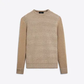 Crew Neck Herringbone Jacquard Sweater