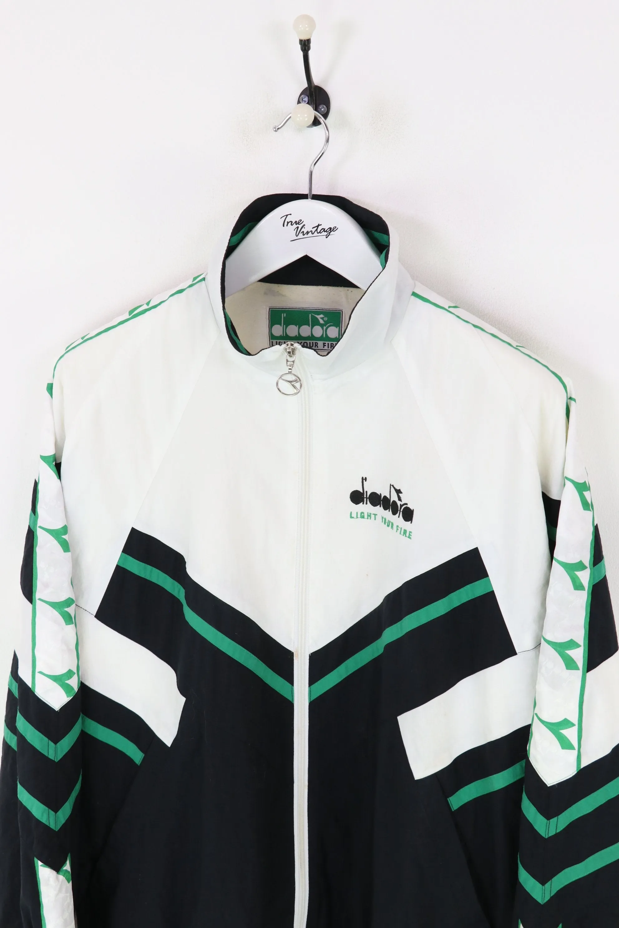 Diadora Shell Suit Jacket White/Black XL