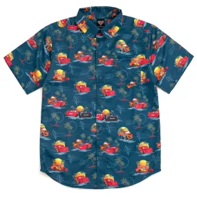 Disney Cars-Themed Hawaiian-Style Button-Down Dress Shirt