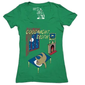 Goodnight Sloth Women's Graphic Tee Deep V-Neck