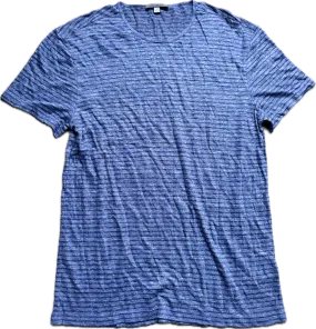 HOUSE: Dr Gregory House JOHN VARVATOS Blue Stripe Full Neck T-shirt (XL)