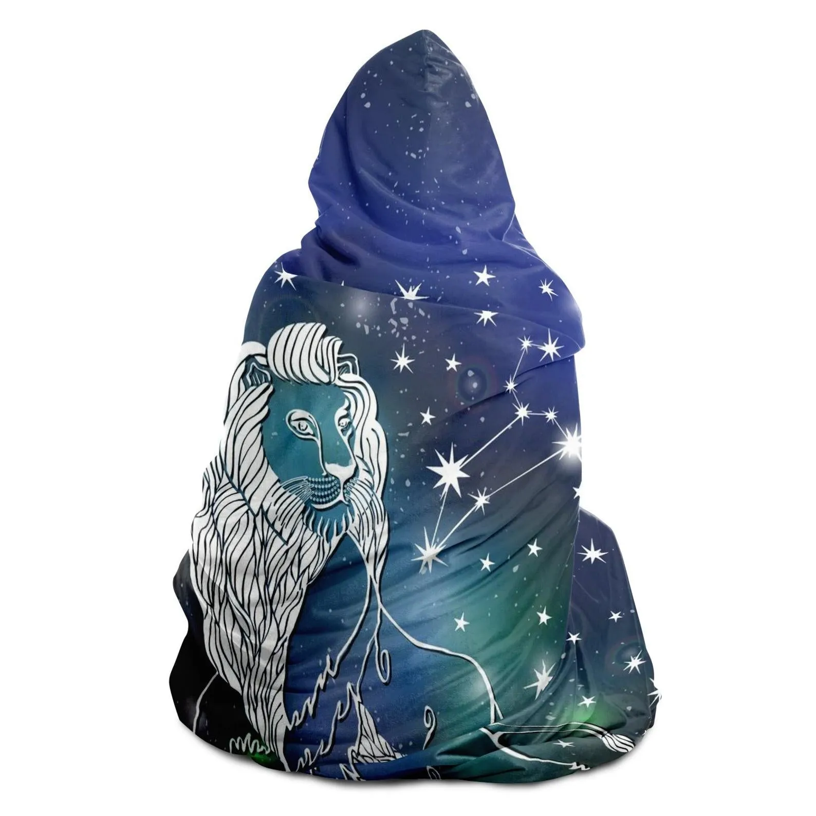 Leo Zodiac Star Sign Hooded Blanket, Leo Hooded Throw, Leo Birth Sign Blanket, Vivid Pattern Blanket, Teen Girls Adult Hooded Blanket