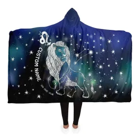 Leo Zodiac Star Sign Hooded Blanket, Leo Hooded Throw, Leo Birth Sign Blanket, Vivid Pattern Blanket, Teen Girls Adult Hooded Blanket