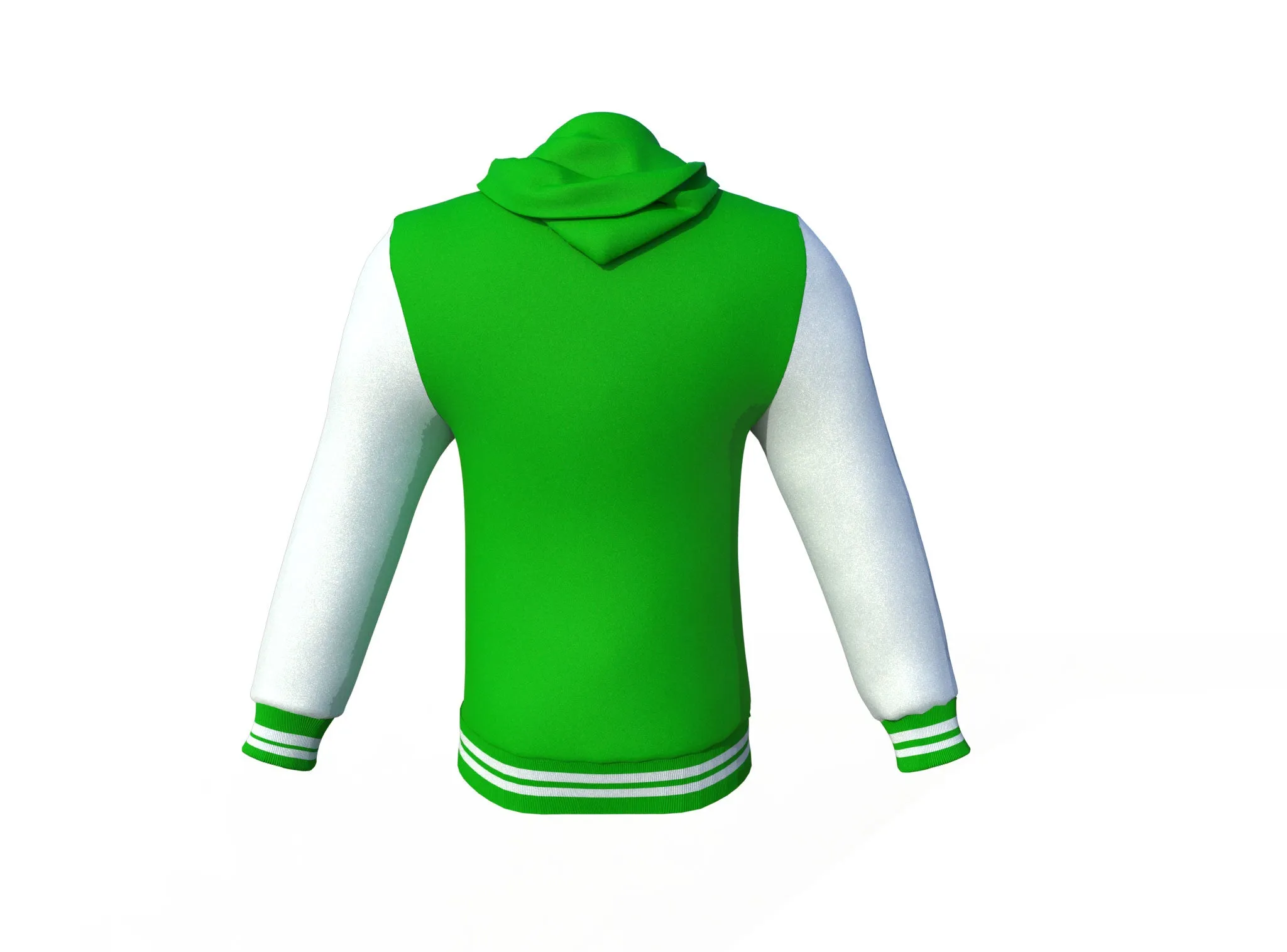 Light Green Varsity Letterman Jacket with White Sleeves