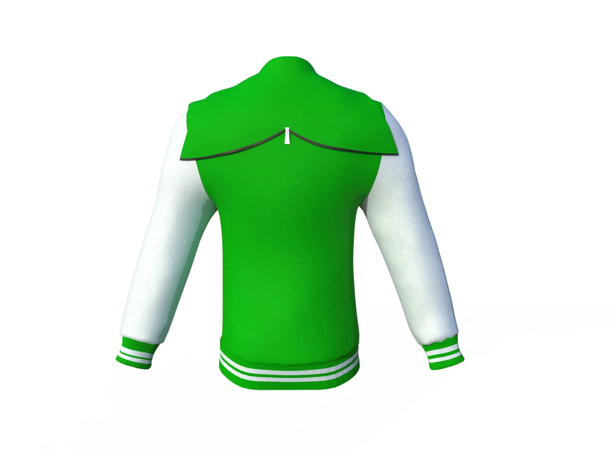 Light Green Varsity Letterman Jacket with White Sleeves