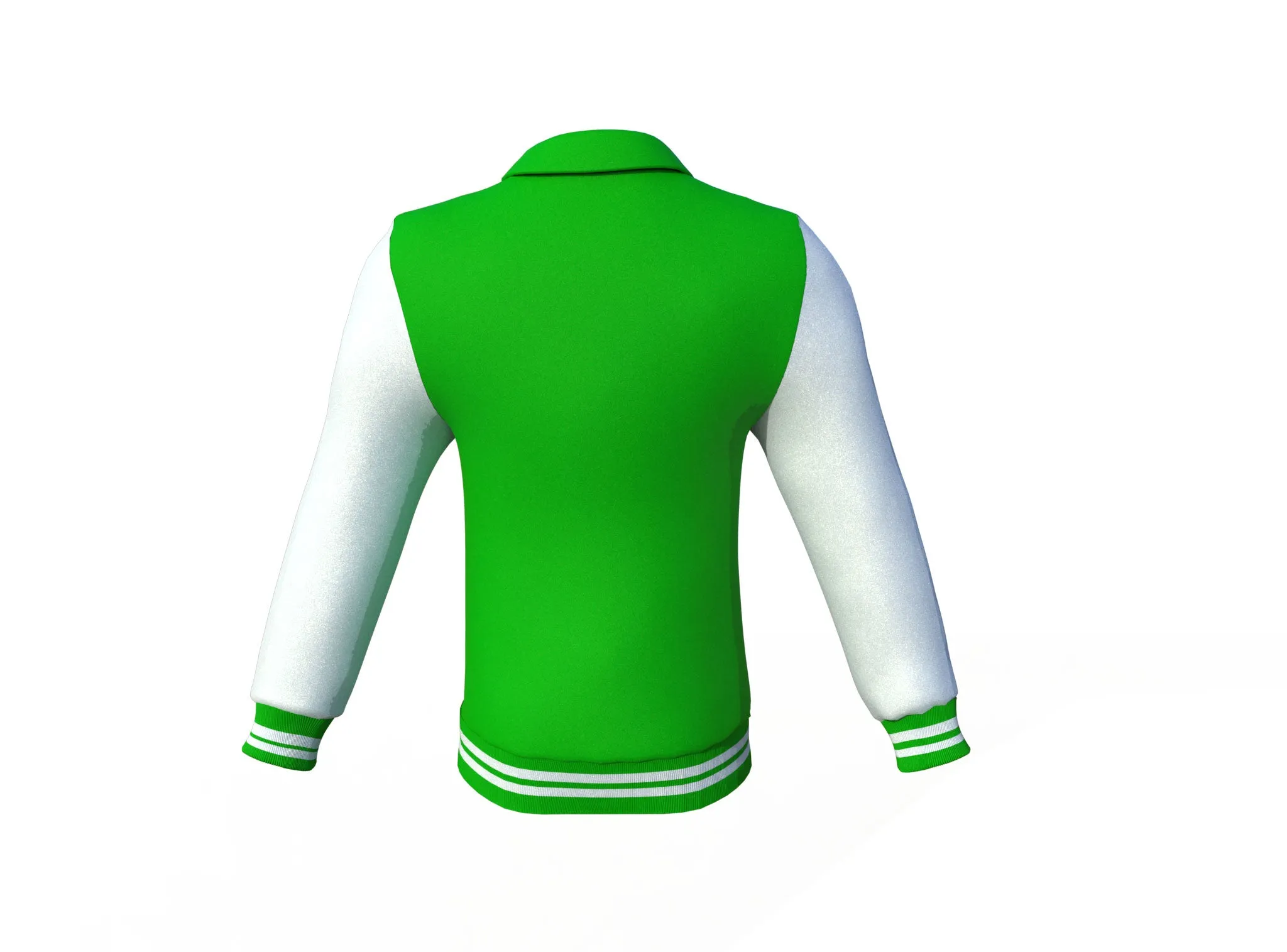 Light Green Varsity Letterman Jacket with White Sleeves