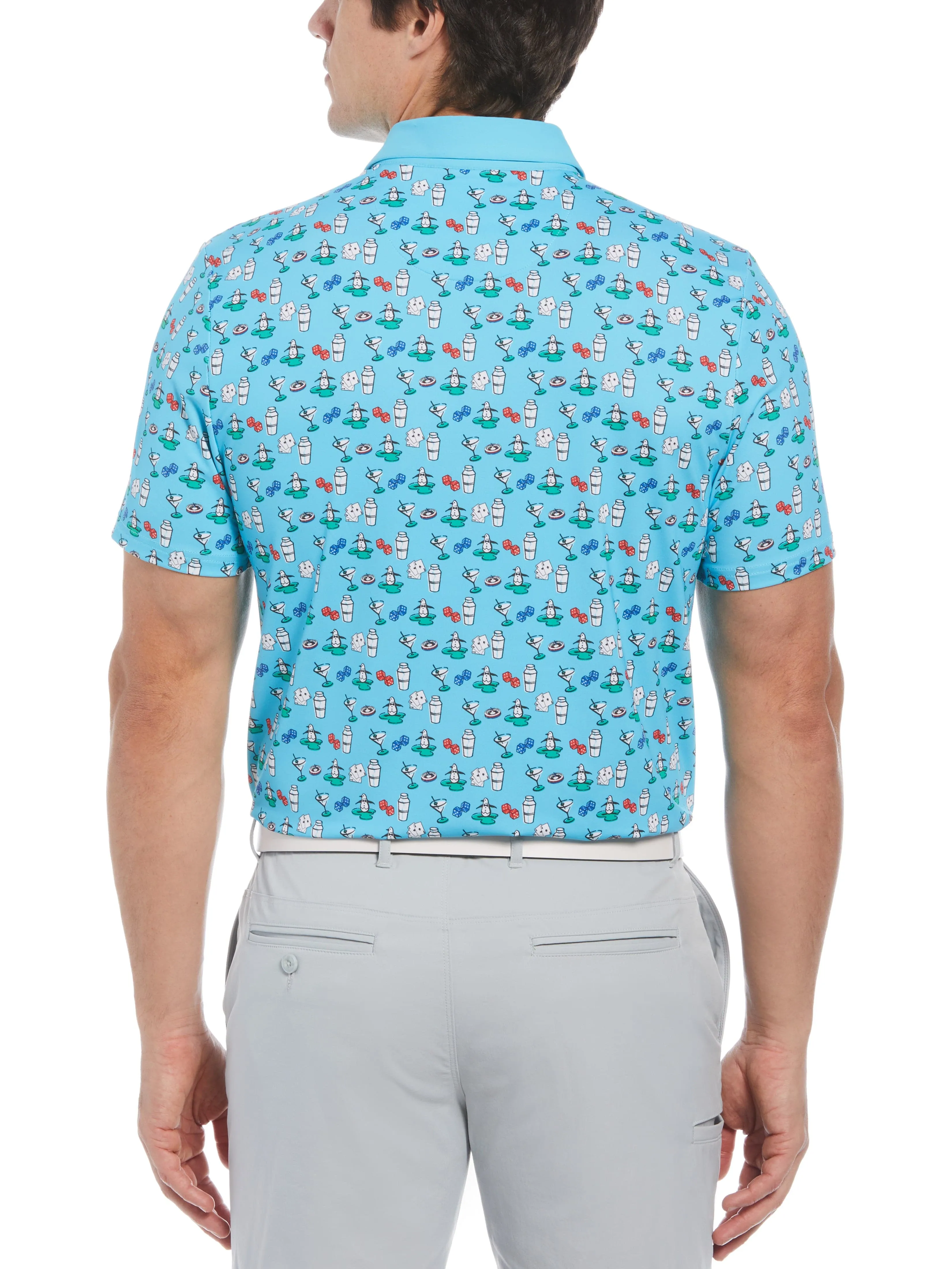 Men's Martini Print Golf Polo Shirt