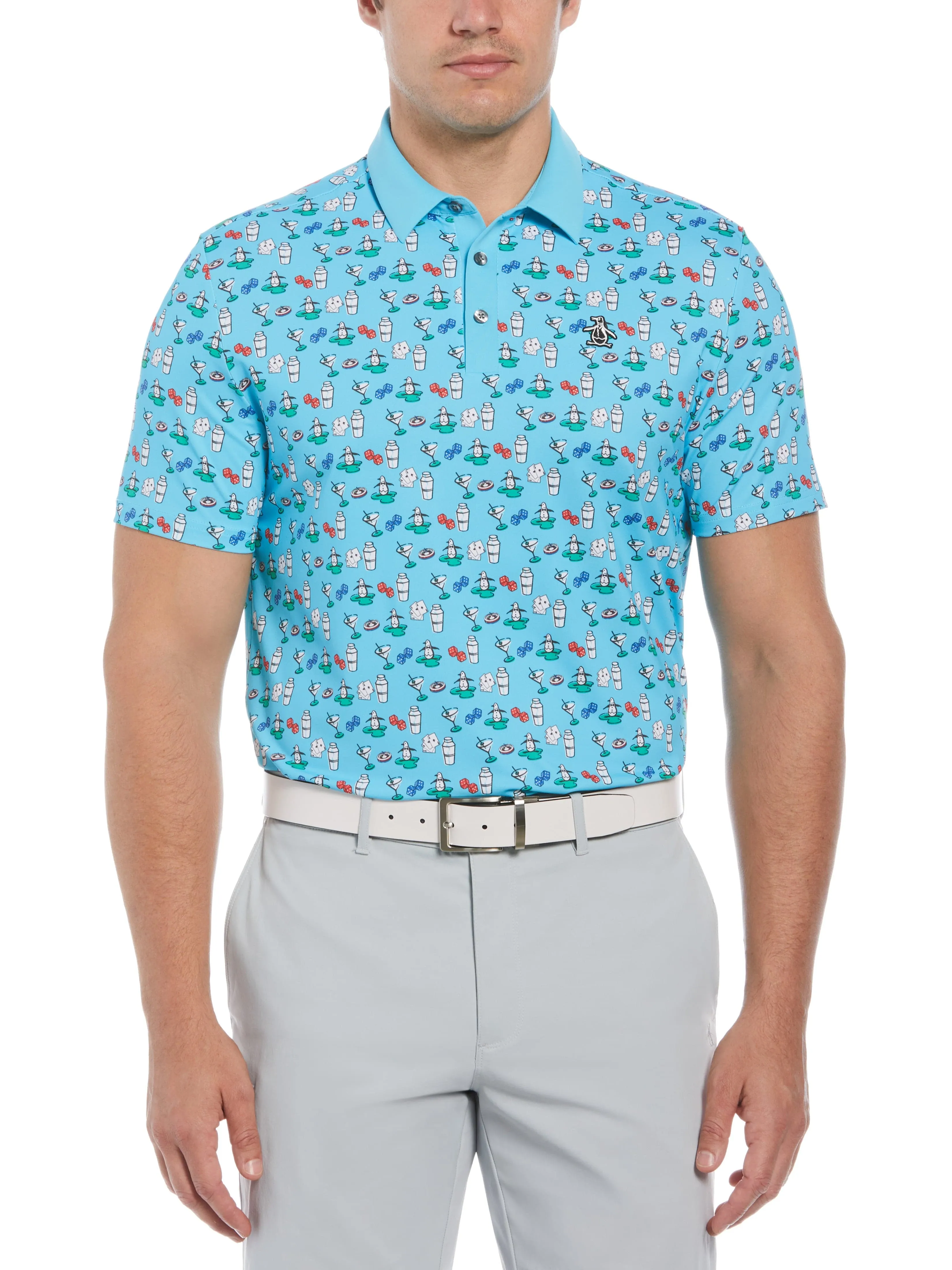 Men's Martini Print Golf Polo Shirt