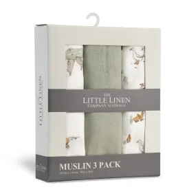 Muslin Swaddle 3pk - Farmyard Lamb