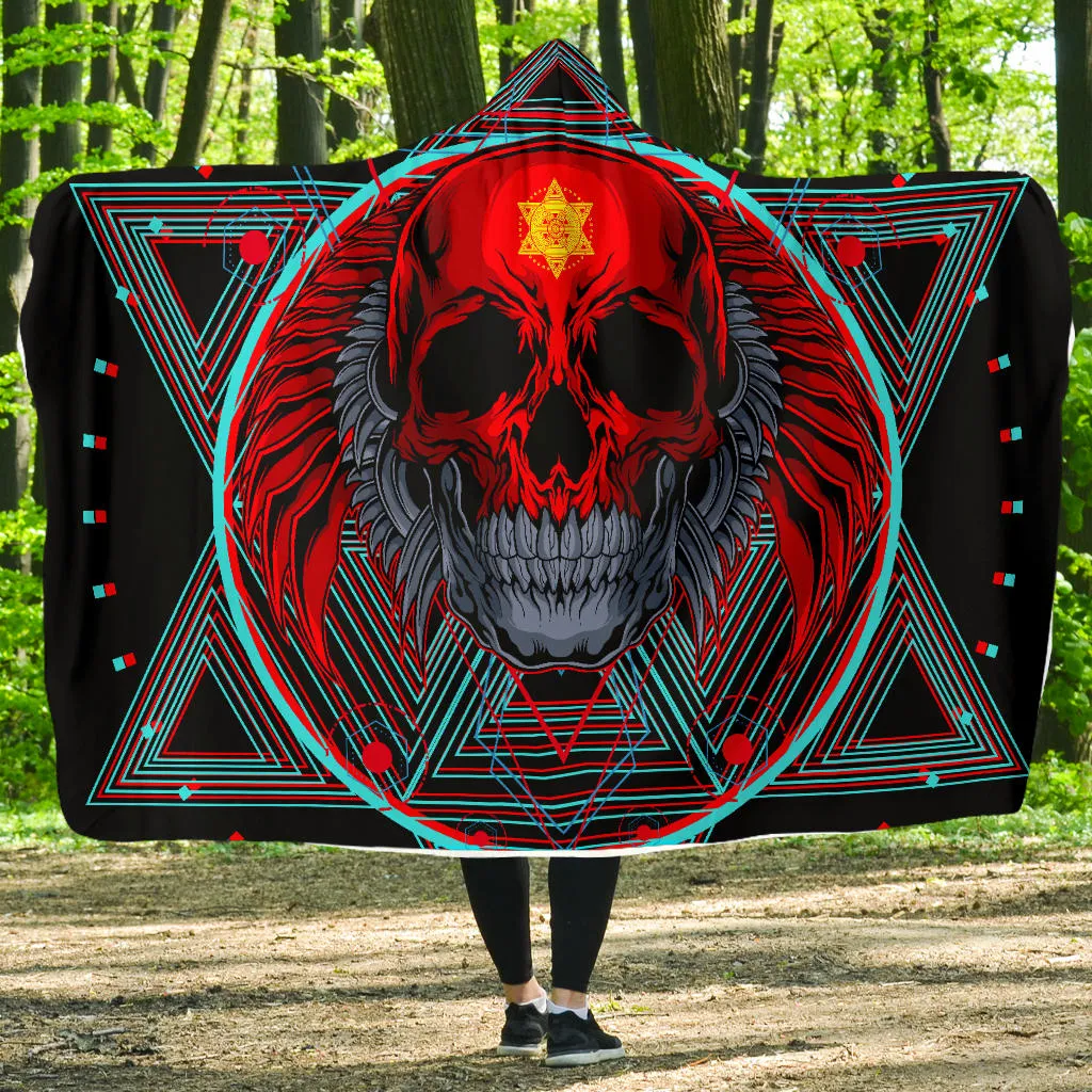 Red Skull - Hooded Blanket