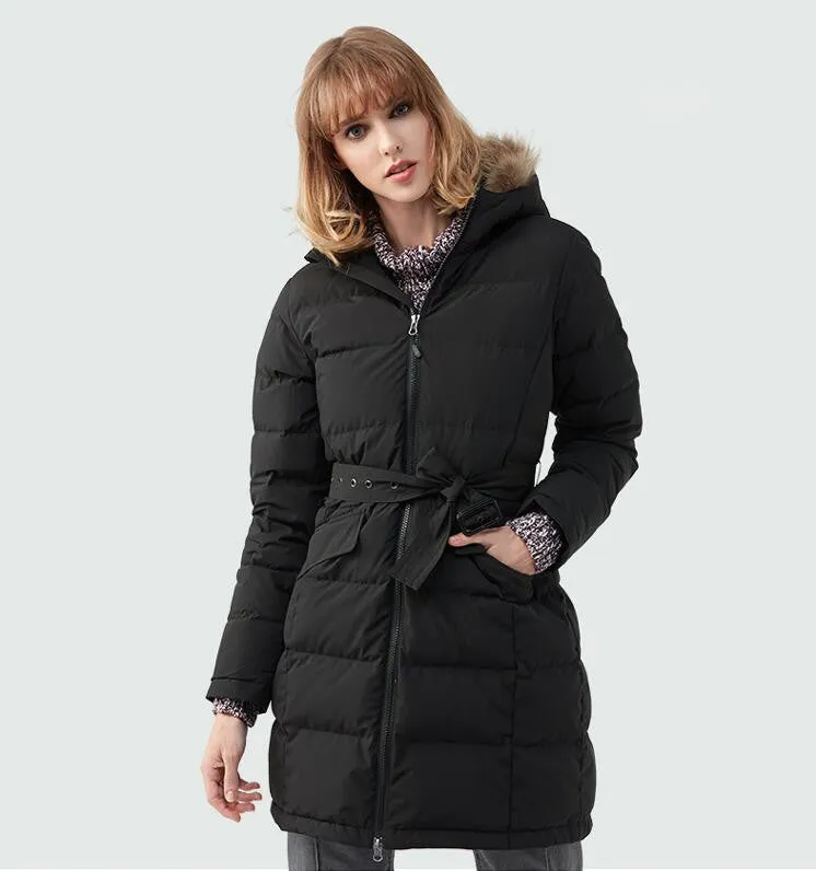 TECTOP Fur Hood Snow Down Jacket