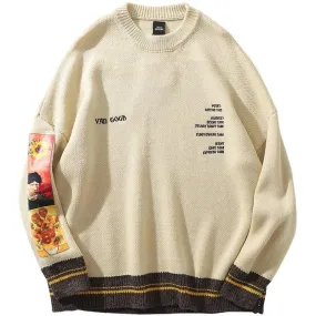 Van Gogh Painting Embroidery Sweater